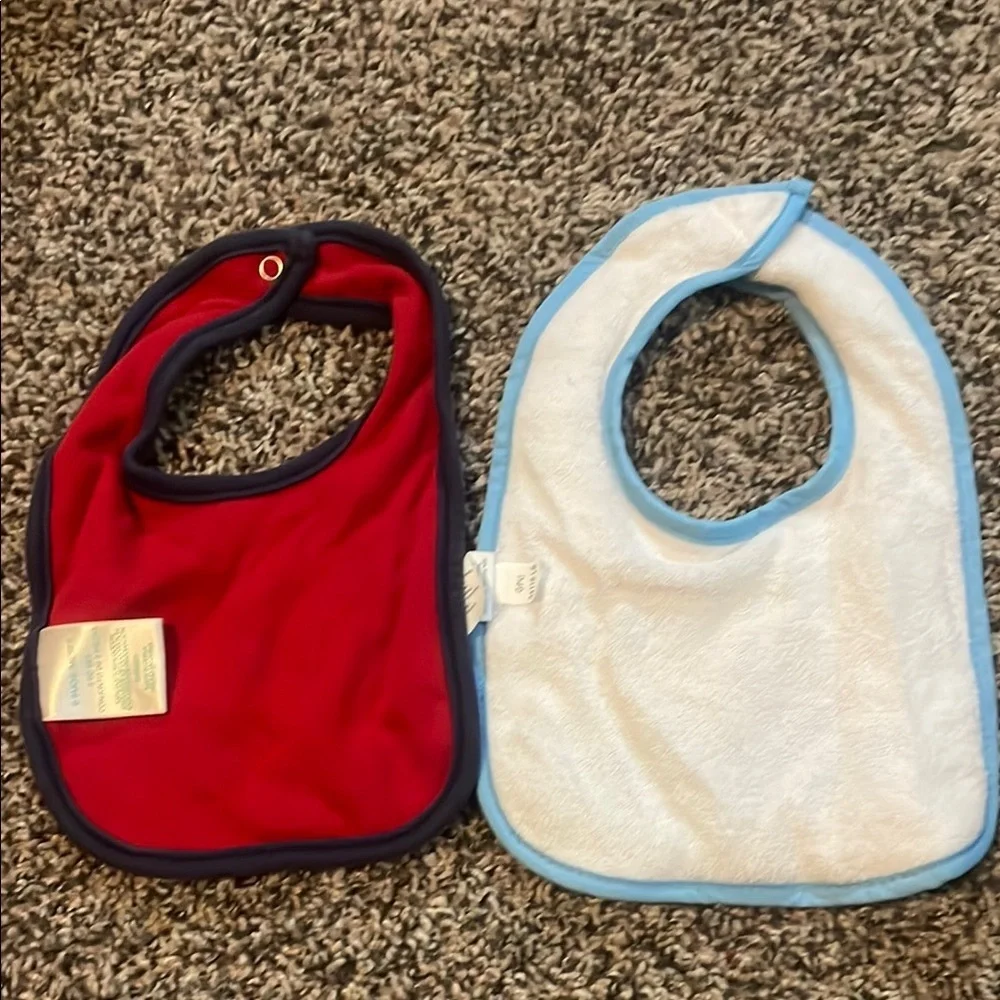 Red and Blue Baby Bib Set